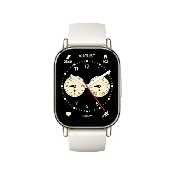 Redmi-Watch-5-lite-Couleur-Blanc de face et arrire