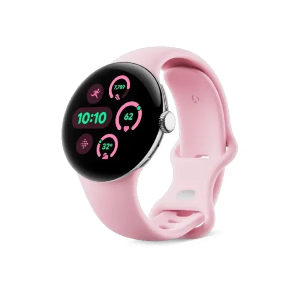 Google pixel watch 3 couleur rose de face